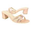 Rose Heel Cross Design Slip-On Sandals | S355H-R