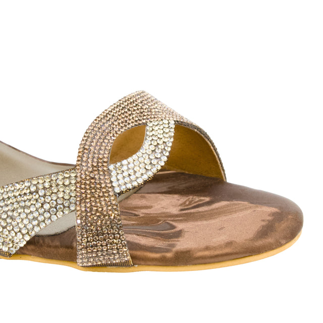 Brown Heel Marquise Mule Sandals | S356H-BR