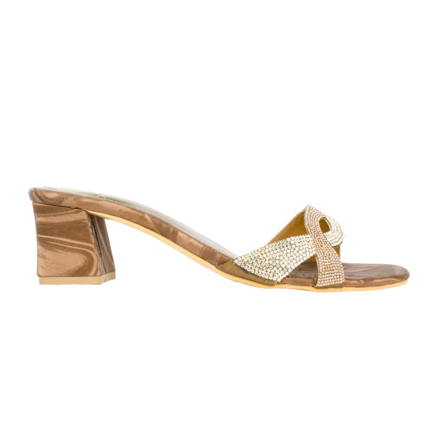 Brown Heel Marquise Mule Sandals | S356H-BR