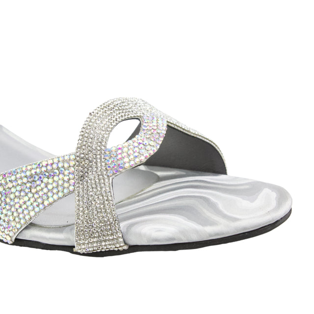 Silver Heel Marquise Mule Sandals | S356H-S