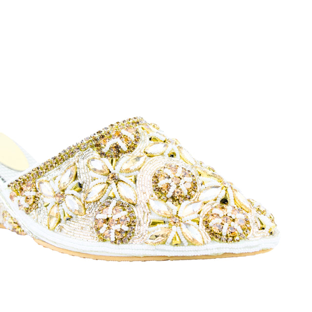 Cream 3in Platform Wedge Luxury Slip On Sandals | S365W-C