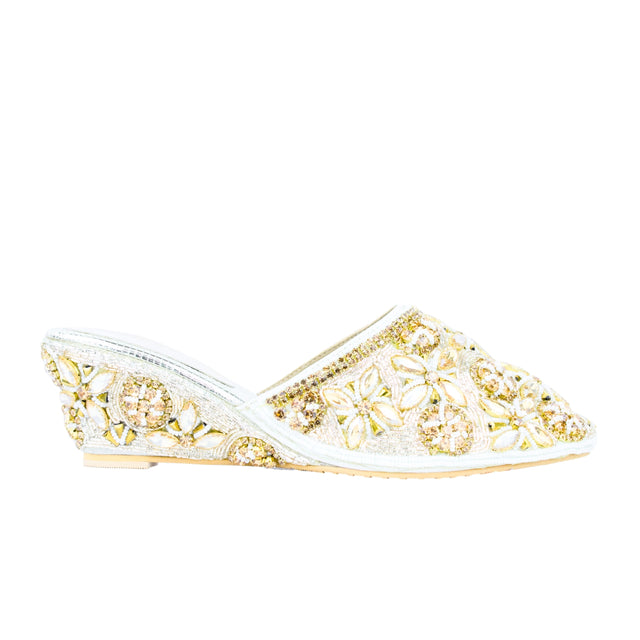 Cream 3in Platform Wedge Luxury Slip On Sandals | S365W-C