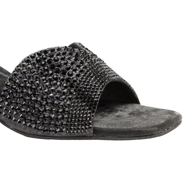 Noir 2in Heel Trending Slip On Sandals | S368H-B