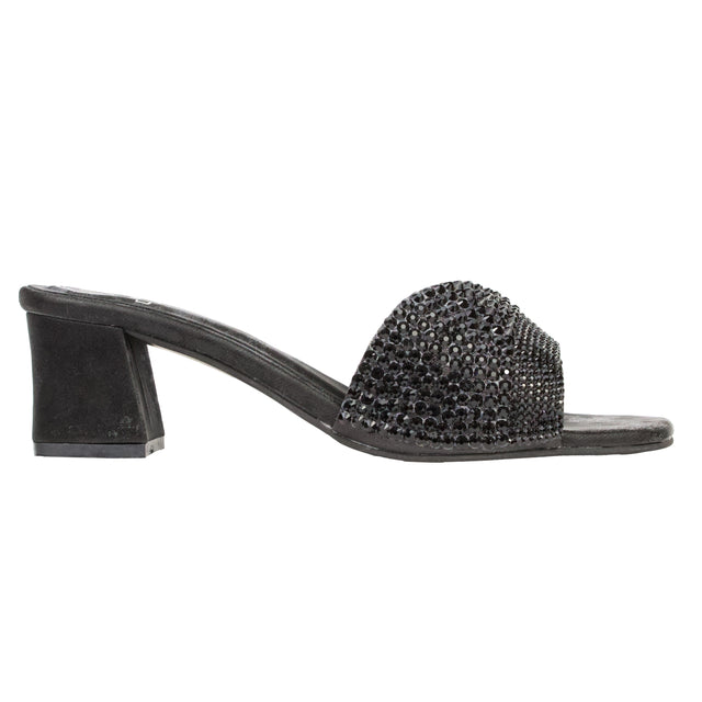 Noir 2in Heel Trending Slip On Sandals | S368H-B