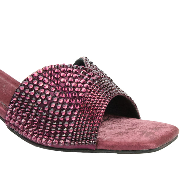 Burgundy Flat Trending Mule Sandals | S368H-PRP