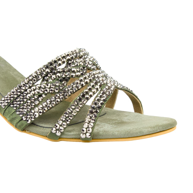 Jade 2in Heel Trending Mule Sandals | S369H-GRN