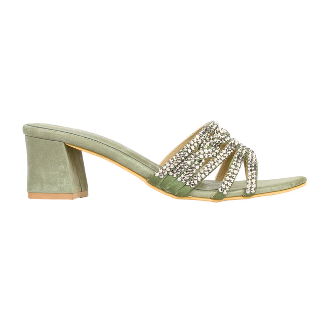 Jade 2in Heel Trending Mule Sandals | S369H-GRN