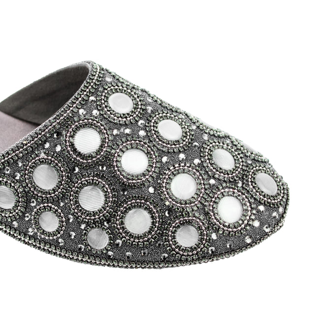 Grey Flat Button Style Slides | S371F-GR