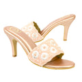 Rose 3in Stiletto Heel Floral Slides | S375H-R