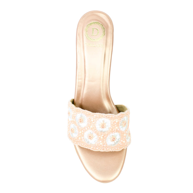 Rose 3in Stiletto Heel Floral Slides | S375H-R