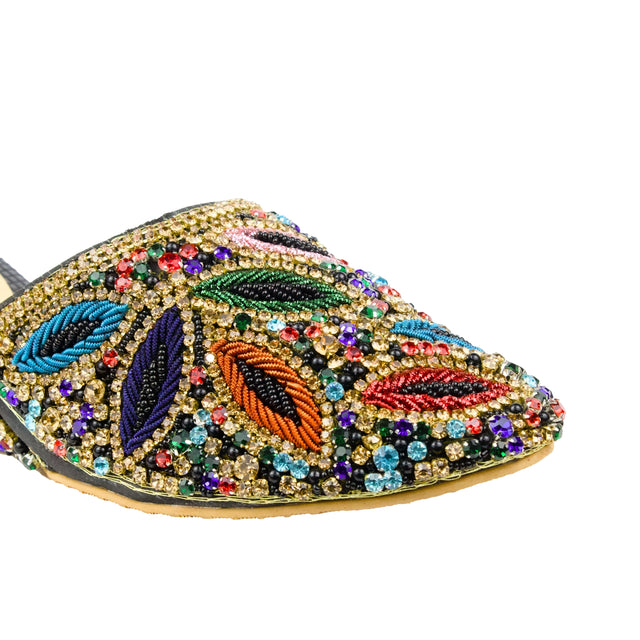 Black Multi 3in Platform Wedge Wedding Sandals | S377W-BM