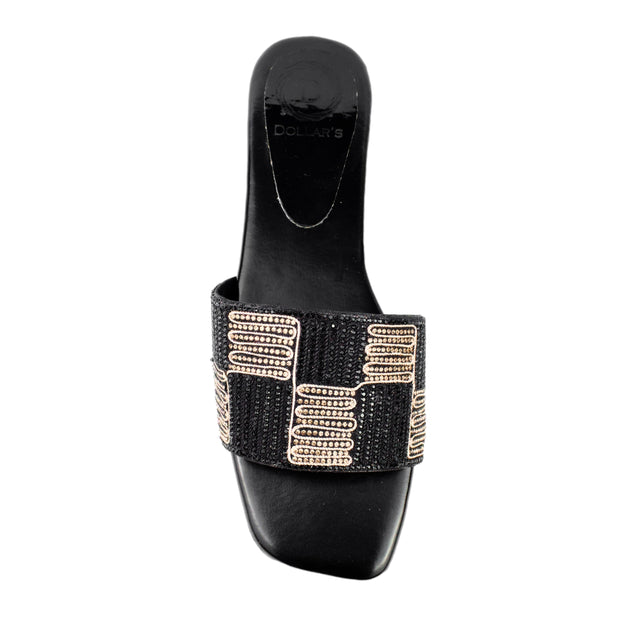 Black Flat Checkered Slides | S378F-B