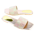 Rose Flat Checkered Slides | S378F-R