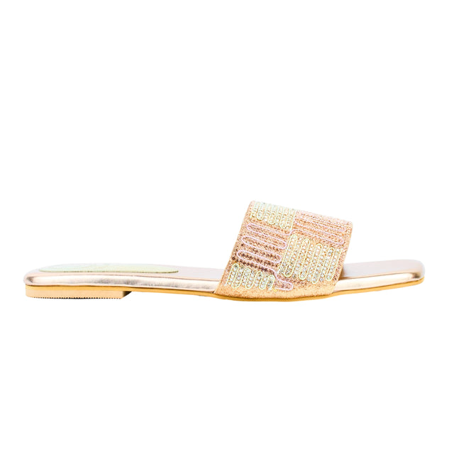 Rose Flat Checkered Slides | S378F-R