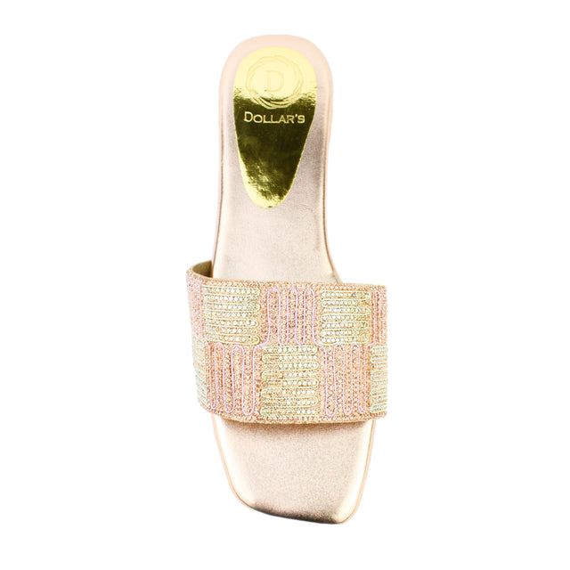Rose Flat Checkered Slides | S378F-R