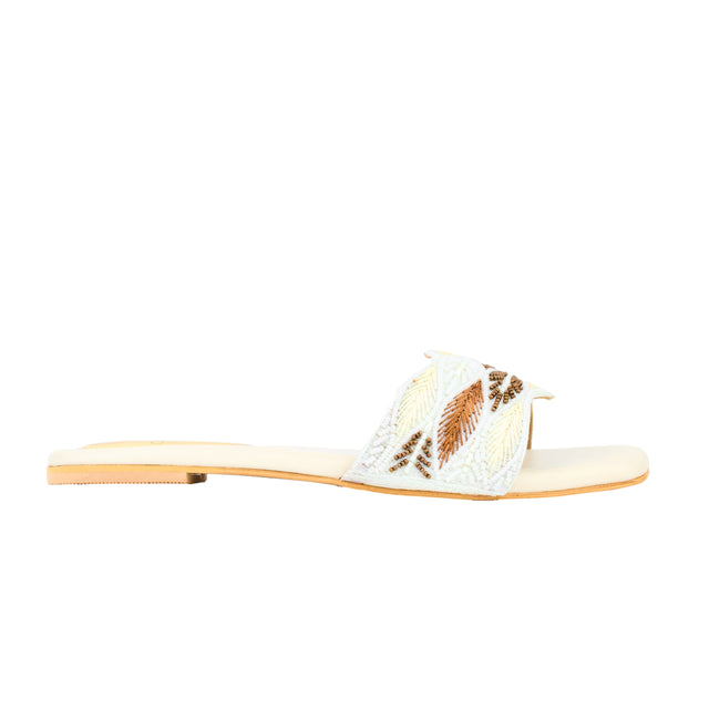 Cream Flat Beach Slides | S379F-C