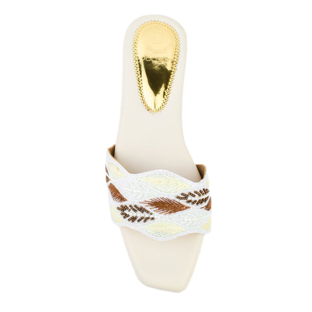 Cream Flat Beach Slides | S379F-C