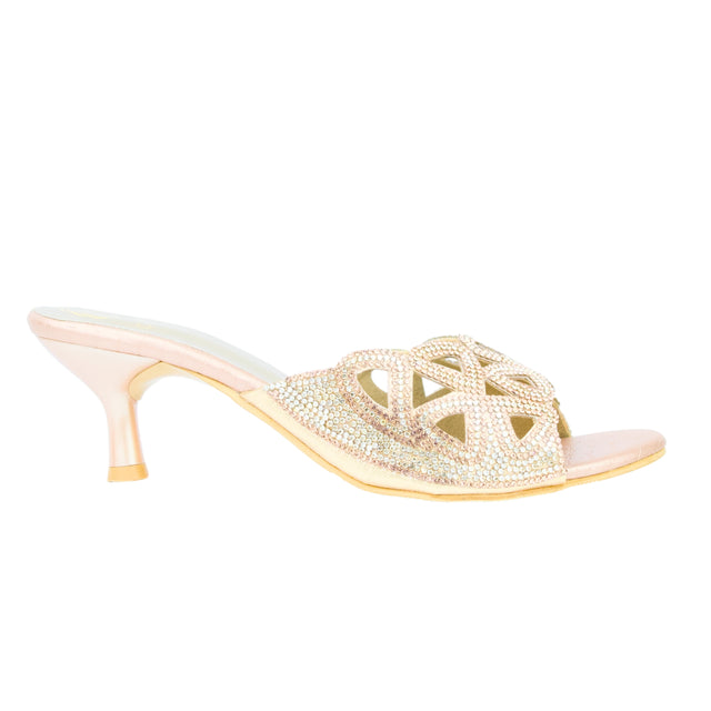 Rose 1.5in Kitten Heel Delicate Mule Sandals | S386H-R