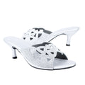 Silver 1.5in Kitten Heel Delicate Mule Sandals | S386H-S