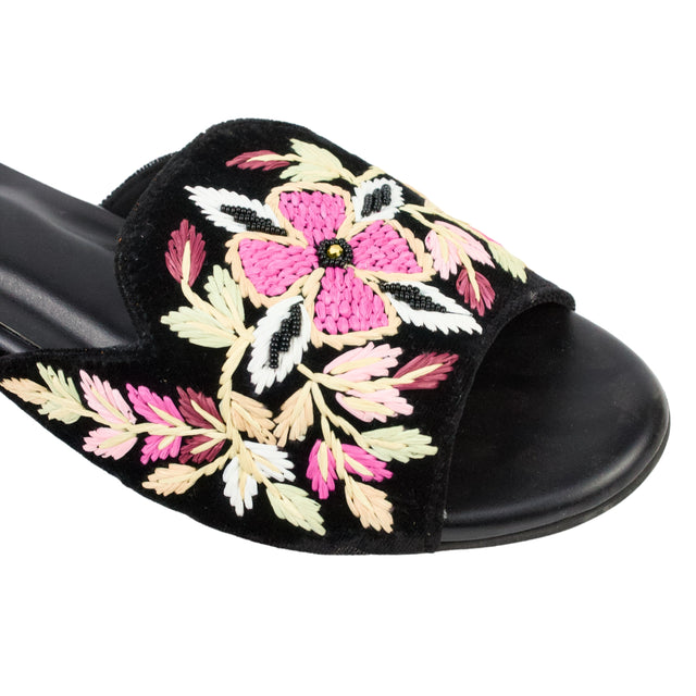 Black Flat Handwork Flats | S389F-B
