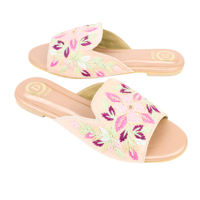 Rose Flat Handwork Slides | S389F-R