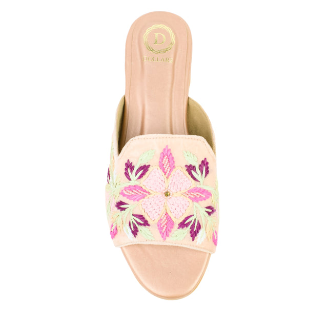Rose Flat Handwork Slides | S389F-R