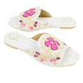 White Flat Handwork Slides | S389F-W