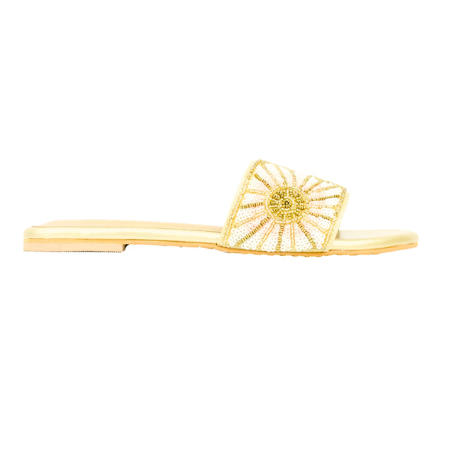 Gold Flat Artistic Slip Ons | S393F-G