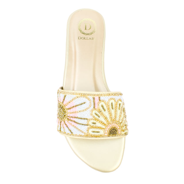 Gold Flat Artistic Slip Ons | S393F-G