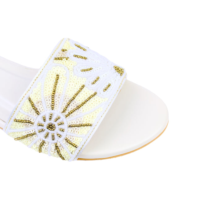 White Flat Artistic Slip Ons | S393F-W