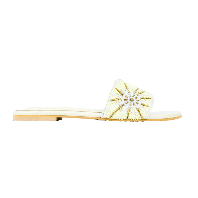 White Flat Artistic Slip Ons | S393F-W