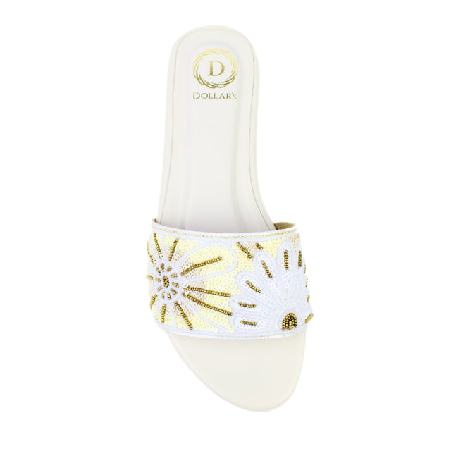 White Flat Artistic Slip Ons | S393F-W
