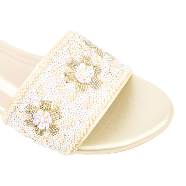 Gold Flat Artistic Slip Ons | S394F-G