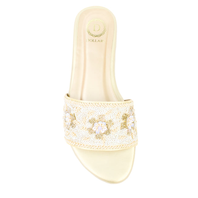 Gold Flat Artistic Slip Ons | S394F-G