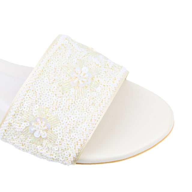 White Flat Artistic Slip Ons | S394F-W