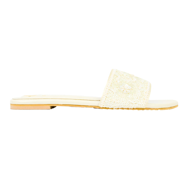White Flat Artistic Slip Ons | S394F-W