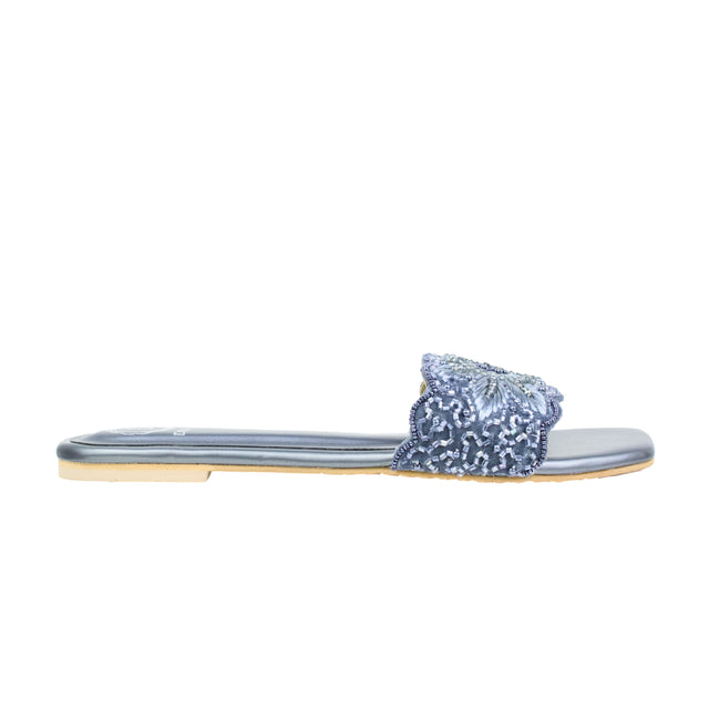 Grey Flat Cloth Slippers | S395F-GR