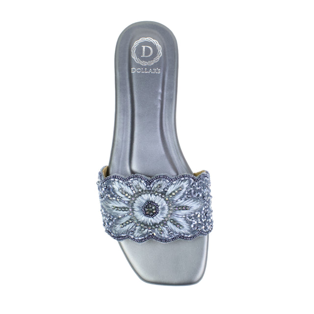 Grey Flat Cloth Slippers | S395F-GR
