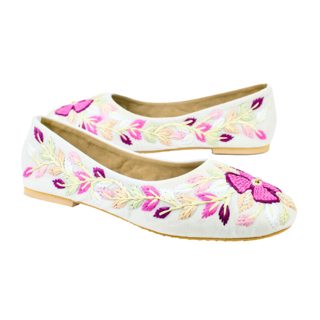 Cream Flat Ballet Shoes | S396F-C