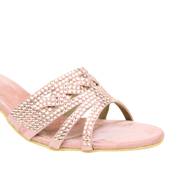 Blush 1.5in Kitten Heel Textured Sandals | S404H-BLS