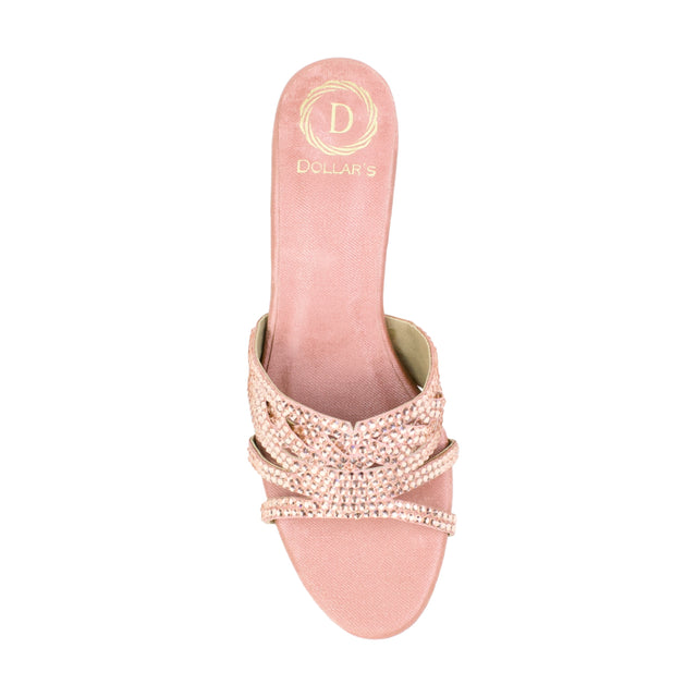 Blush 1.5in Kitten Heel Textured Sandals | S404H-BLS