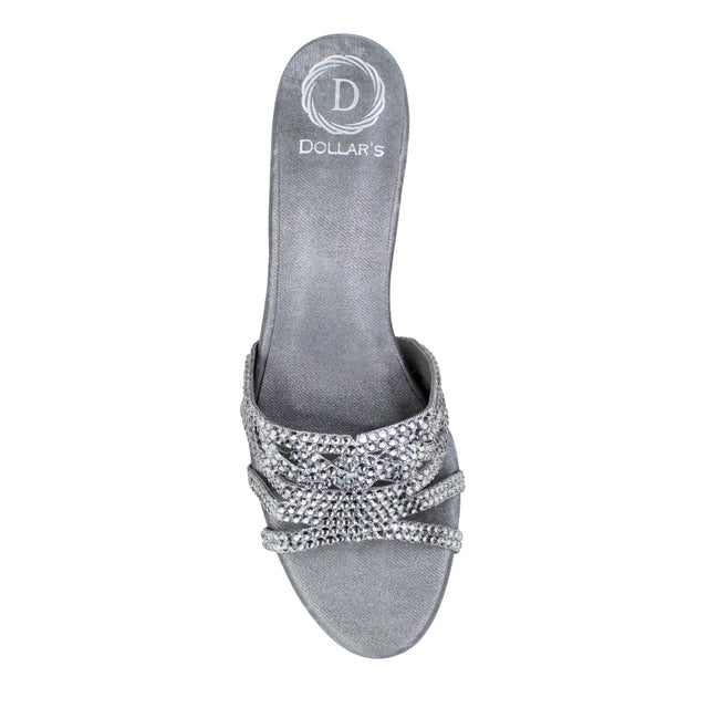 Smoke 1.5in Kitten Heel Textured Sandals | S404H-SMK