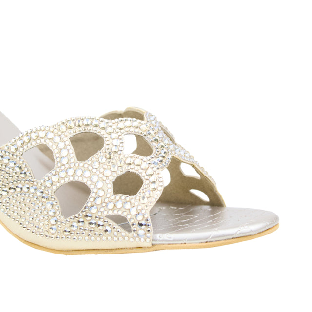Nude 2in Flared Heel Classy Sandals | S406H-NUDE
