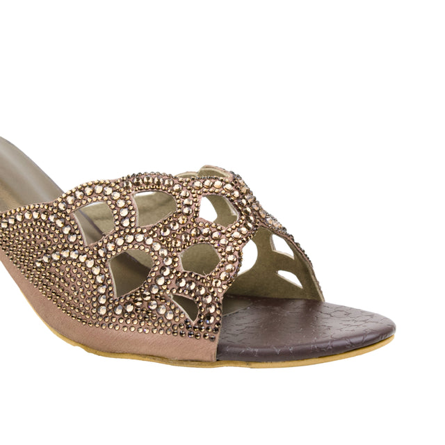 Brown 2in Flared Heel Classy Sandals | S406H-BR