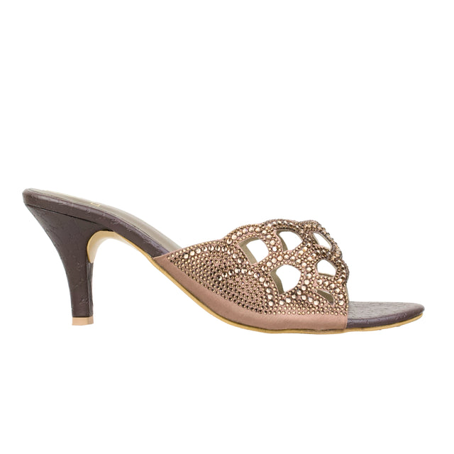 Brown 2in Flared Heel Classy Sandals | S406H-BR