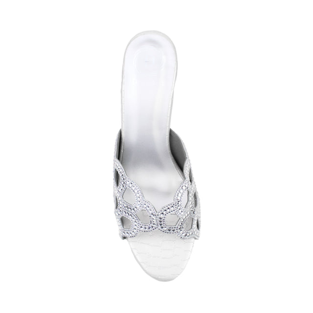 Silver 3" Classy Flared Heels