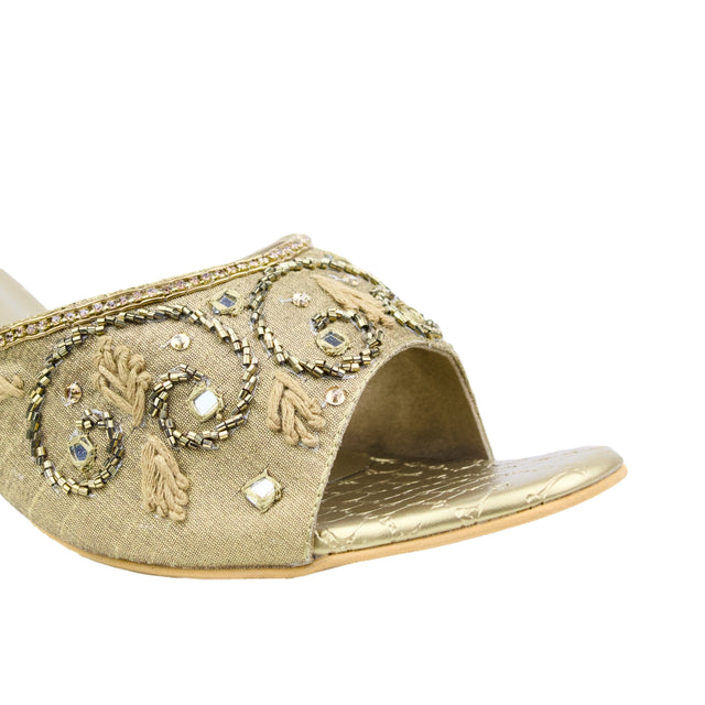 Bronze 3in Flared Heel Traditional Sandals | S407H-BRZ
