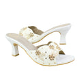 Cream 3in Flared Heel Handcrafted Sandals | S408H-C