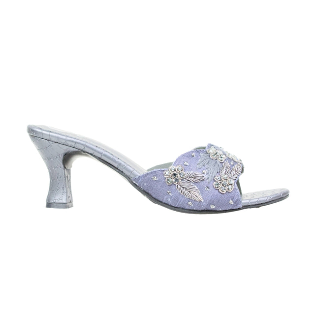 Grey 3in Flared Heel Handcrafted Sandals | S408H-GR