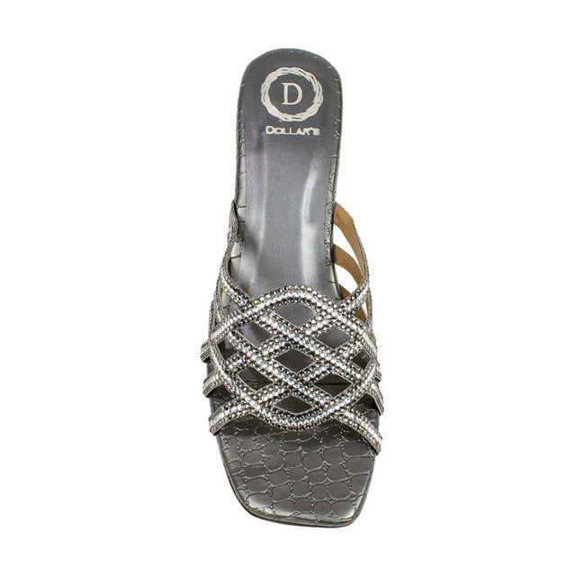 Fiona Handcrafted Grey 2 Tone Block Heel Sandals
